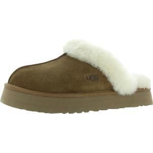 Ugg Womens Disquette Tan Suede Slip On Comfy Slide Slippers Shoes